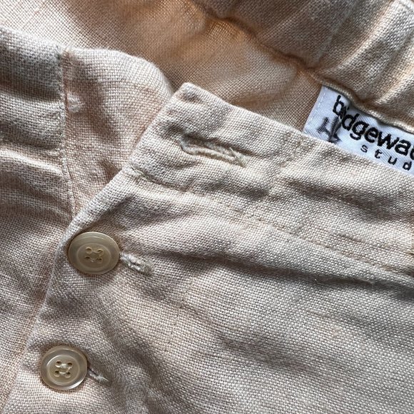 📌bridgewater Linen 6/8 Sun Yellow Pants with Pockets - Picture 5 of 14